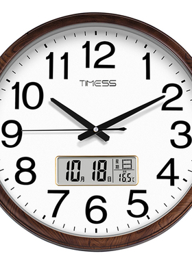 TIMESS钟表挂钟客厅静音钟挂墙日历家用时尚2022新款时钟石英创意