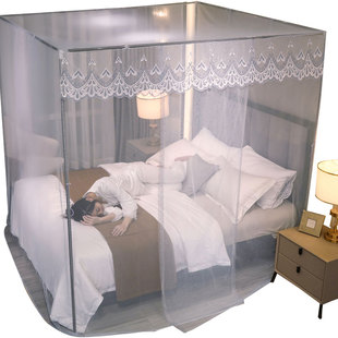 落地蚊帐家用2022新款卧室加厚加密公主风宫廷支架防尘顶布帐子