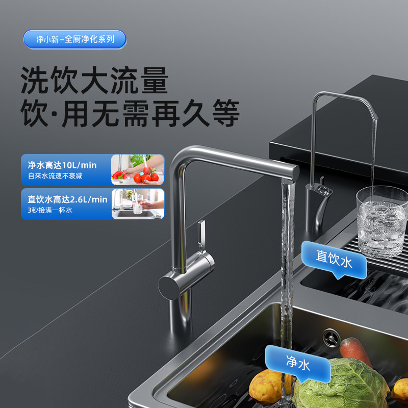 净小新净水器直饮RO反渗透家用厨下净水机F600全厨净水套装