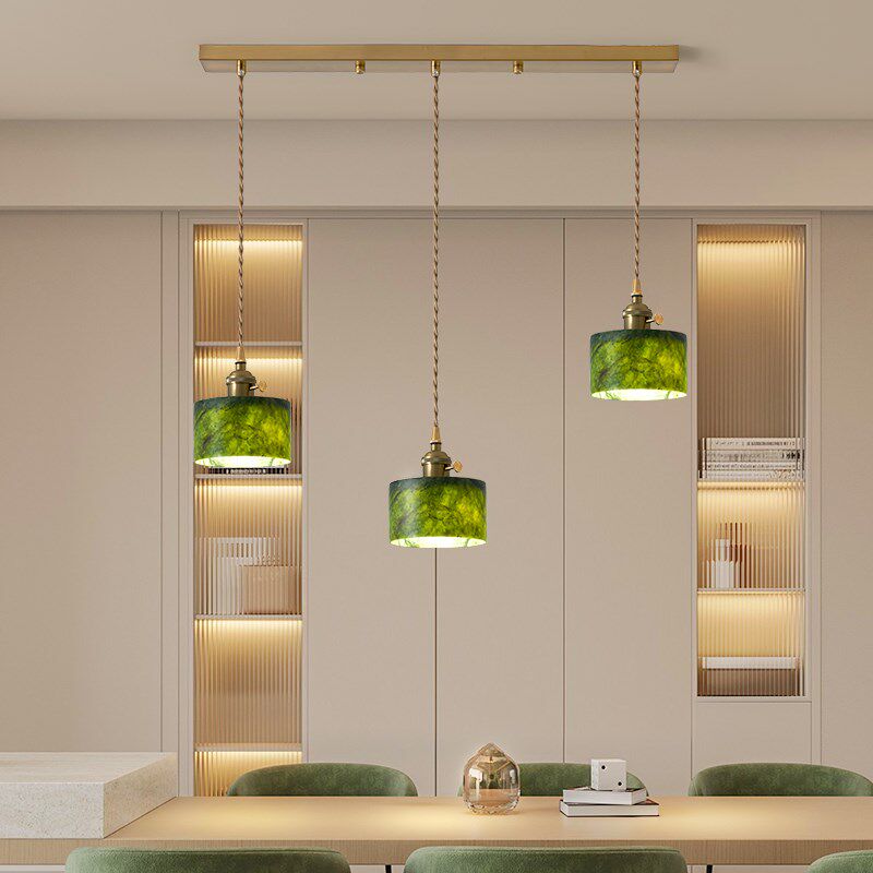 玉石小吊灯日式清新艺术卧室床头灯创意复古法式田园吧台餐厅吊灯