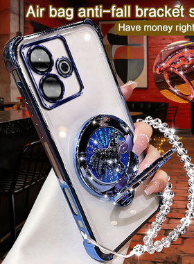 小米pocom6plus手机壳新年款全包电镀磁吸支架高级感小米POCOM6PLUS马上有钱男女通用防刮防摔轻薄保护套