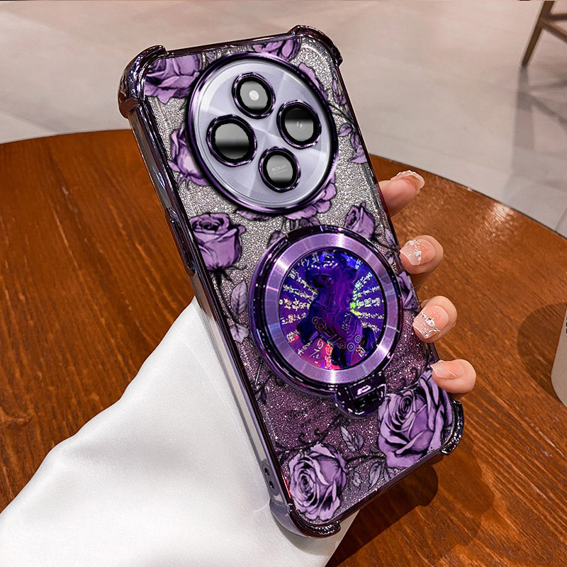 红米14C手机壳redmi14c玫瑰印花旋转陀螺支架新年款国风国潮全包防摔软边框闪粉渐变多巴胺色系高级保护套,3C数码配件,手机保护套/壳,淘宝优惠券,粉丝福利购,淘宝优惠卷