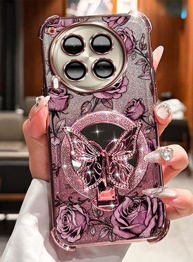 传音 TecnoCamon30Pro 手机壳 tecnocamon30pro 高级感磁吸支架玫瑰印花适用无线充电四角防摔气囊多色奢感壳