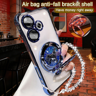 小米pocom6手机壳4g版全包电镀磁吸支架新年马上有钱高级感【POCOM6 4G版】男女通用防摔轻薄简约个性保护壳