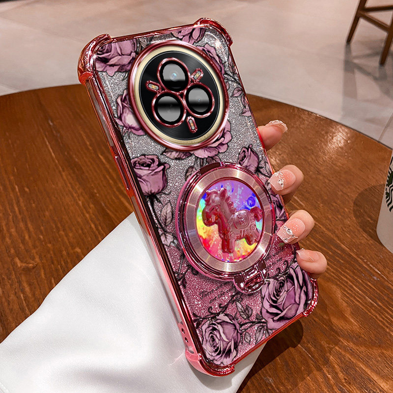 Realme14Pro+手机壳realme14pro+玫瑰印花旋转陀螺支架新年款国风国潮全包防摔磨砂肤感ins风个性防刮壳,3C数码配件,手机保护套/壳,淘宝优惠券,粉丝福利购,淘宝优惠卷