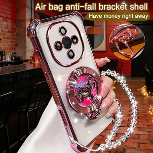 VIVO V40 LITE/vivo v40 lite 印尼版手机壳马上有钱透明壳全包防摔磁吸支架带手链新年限定手机套