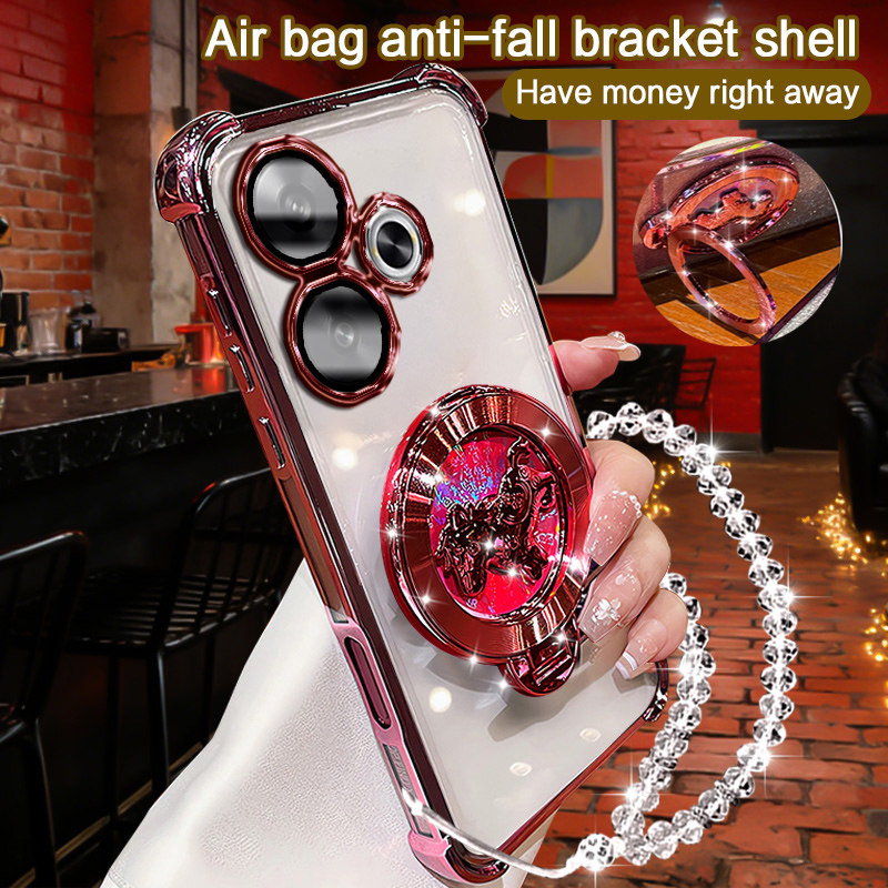 小米pocom6plus手机壳高级感全包电镀新年磁吸支架马上有钱男女通用防指纹防汗网红爆款保护套【POCOM6PLUS】