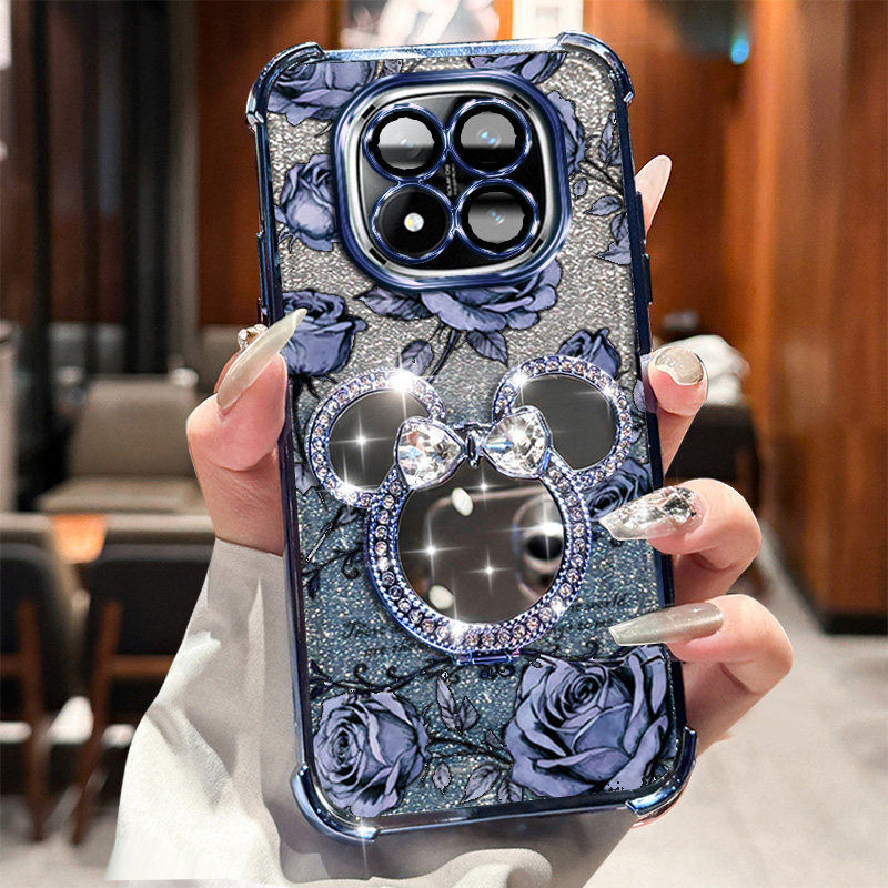 POCOX7玫瑰印花米奇旋转支架手机壳pocox7自带补妆镜全包按键精准防尘塞设计闪粉渐变多巴胺色系,3C数码配件,手机保护套/壳,淘宝优惠券,粉丝福利购,淘宝优惠卷