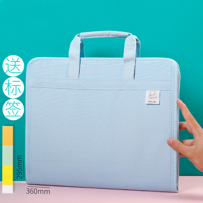 得力帆布风琴包多层学生用手提试卷袋高中s生卷子分类收纳神器大