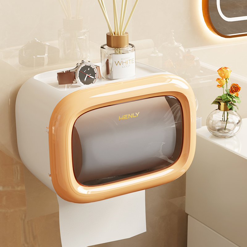 卫生纸盒卫生间j厕纸厕所纸巾置物架放置卷纸抽纸洗手间壁挂式浴