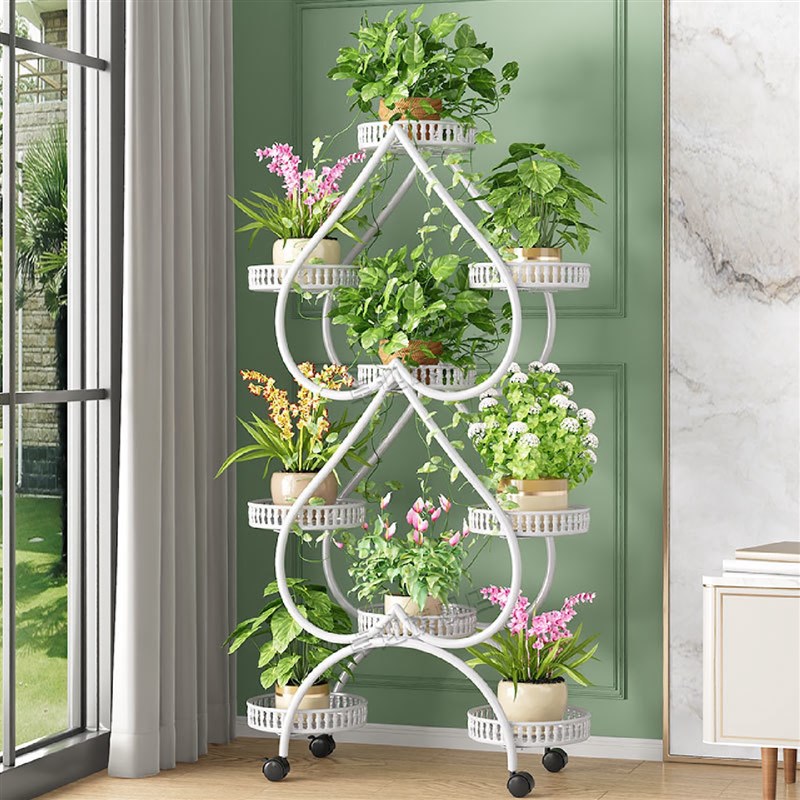 心形新款花架置j物架客厅阳台落地式花架子简约现代绿萝室内花盆