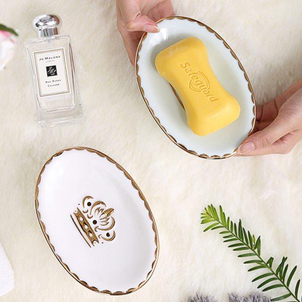 香皂盒欧式沥水陶瓷肥皂盒创意皂碟椭圆浴室双层皂托酒店皂盒皂架,家庭/个人清洁工具,皂盒,淘宝优惠券,粉丝福利购,淘宝优惠卷