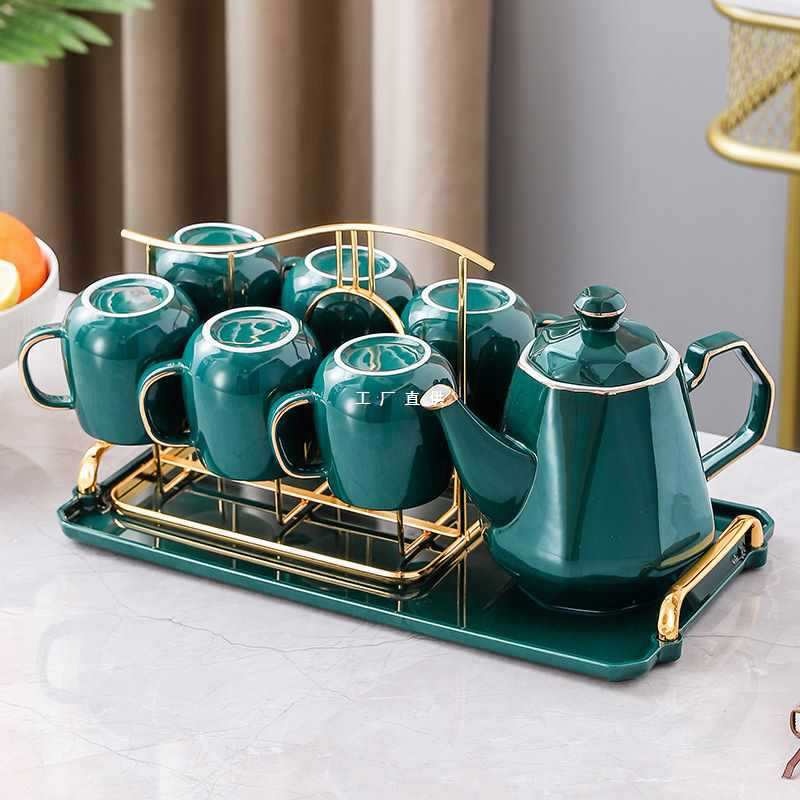 新中式水具套装耐高温陶瓷杯子待客喝水茶杯客厅家用带过滤嘴水壶