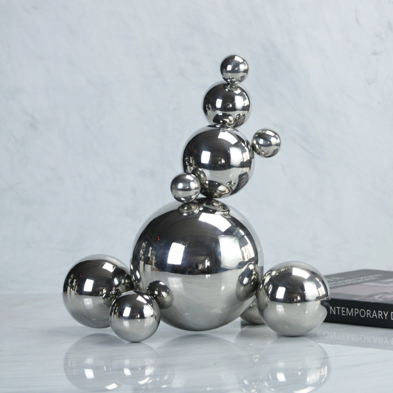 简约现代几何电镀汽泡球抽象家居软装饰品摆设样板房间售楼处摆件