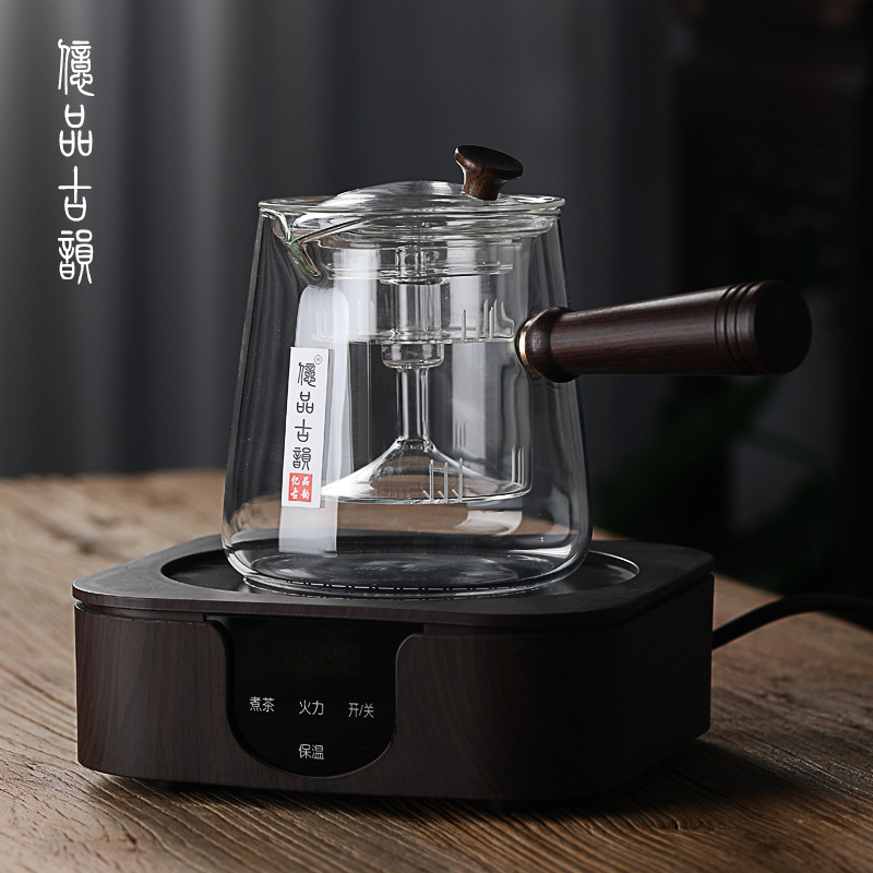 亿品侧把紫光谭把蒸煮一体玻璃茶壶家用过滤电陶炉烧水壶茶水分离