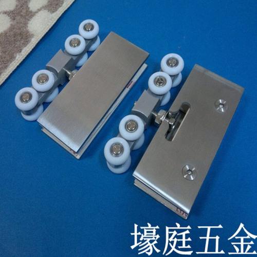 无框钢化玻璃吊轮滑轮移门不锈钢吊轮8轮滑轮推拉轨道滑轮