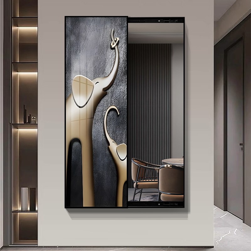 隐形式全身镜推j拉隐形镜子卧室试衣镜壁挂家用衣帽间穿衣镜可遮