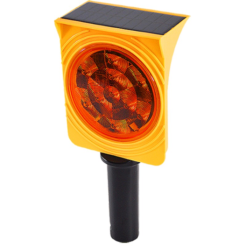 太阳能小黄灯路锥同步频闪灯水马护栏警示LED路障灯高速养护同频