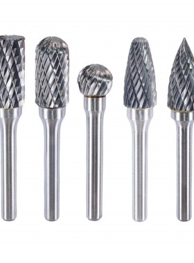 硬质合金旋转锉金属打磨钻头6x12mm套装电磨抛光扩孔铣刀钨钢磨头