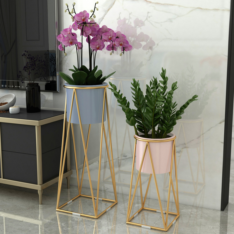 北欧铁艺简约花架室内客厅置物架花架子阳台O落地式绿萝绿植花盆