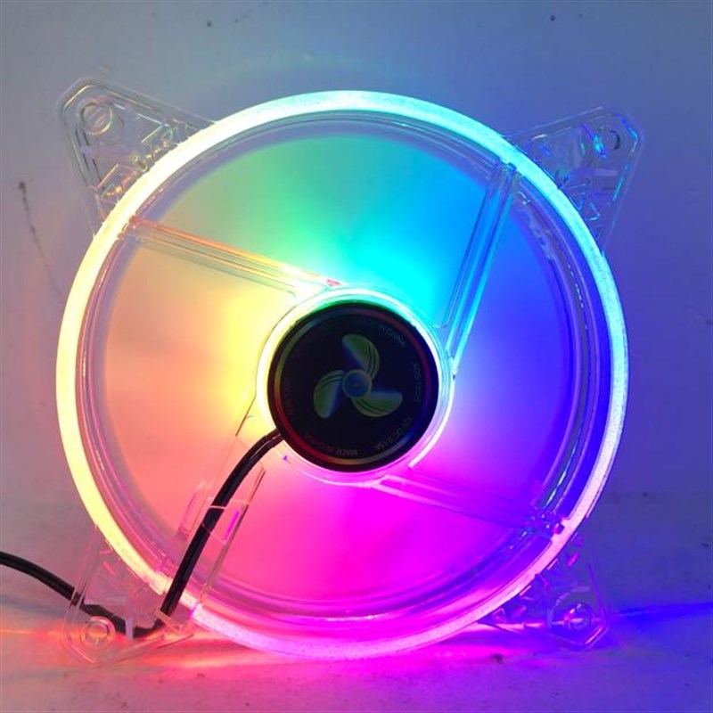 机箱风扇 水晶透明k彩光RGB机箱风扇大4PIN接口不支持神光同步工