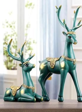 现代轻奢招财鹿创意家居摆饰乔迁新居礼品客厅玄关电视柜酒柜装饰