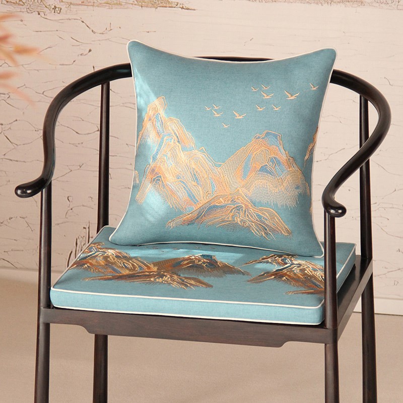 中式坐垫茶椅垫红木沙发垫子实木餐椅座I垫圈椅太师椅椅子垫可定