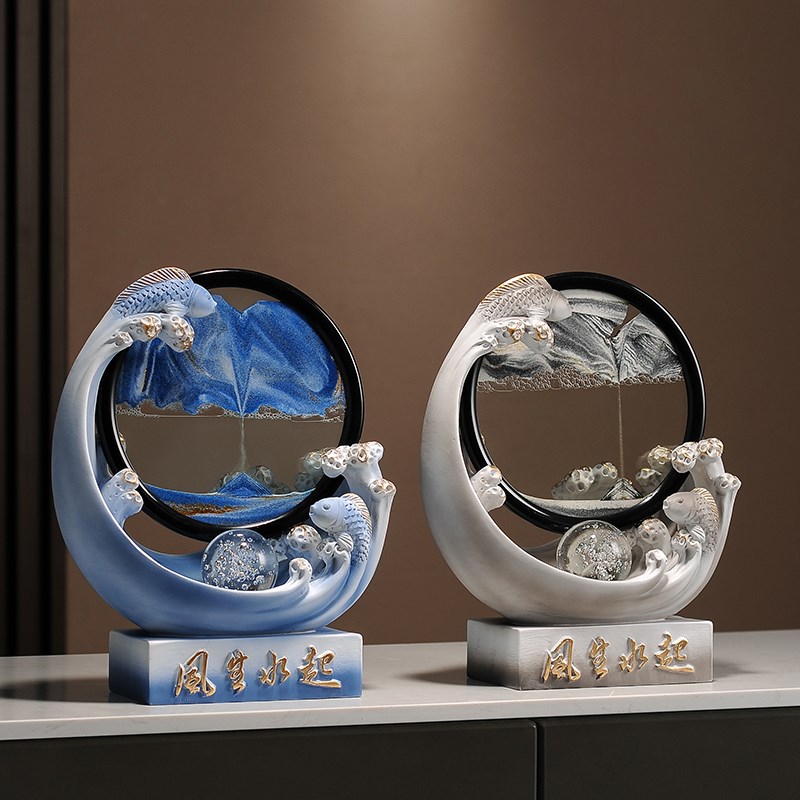 风生水起流沙画摆件客厅家居电视柜酒柜转手轻奢高档乔迁新居礼品