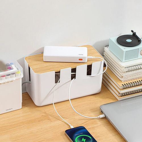 插排收纳盒插线板电源线充电器收纳神器桌面遮挡神器插座集线盒