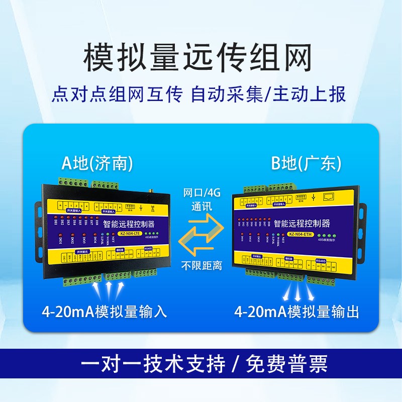 4G/以太网485传感器采集开关无线远程遥控模拟量水泵增氧机控制器