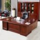 老板桌总裁桌办公室桌椅组合简约现代单人实木皮油漆大班台办公桌