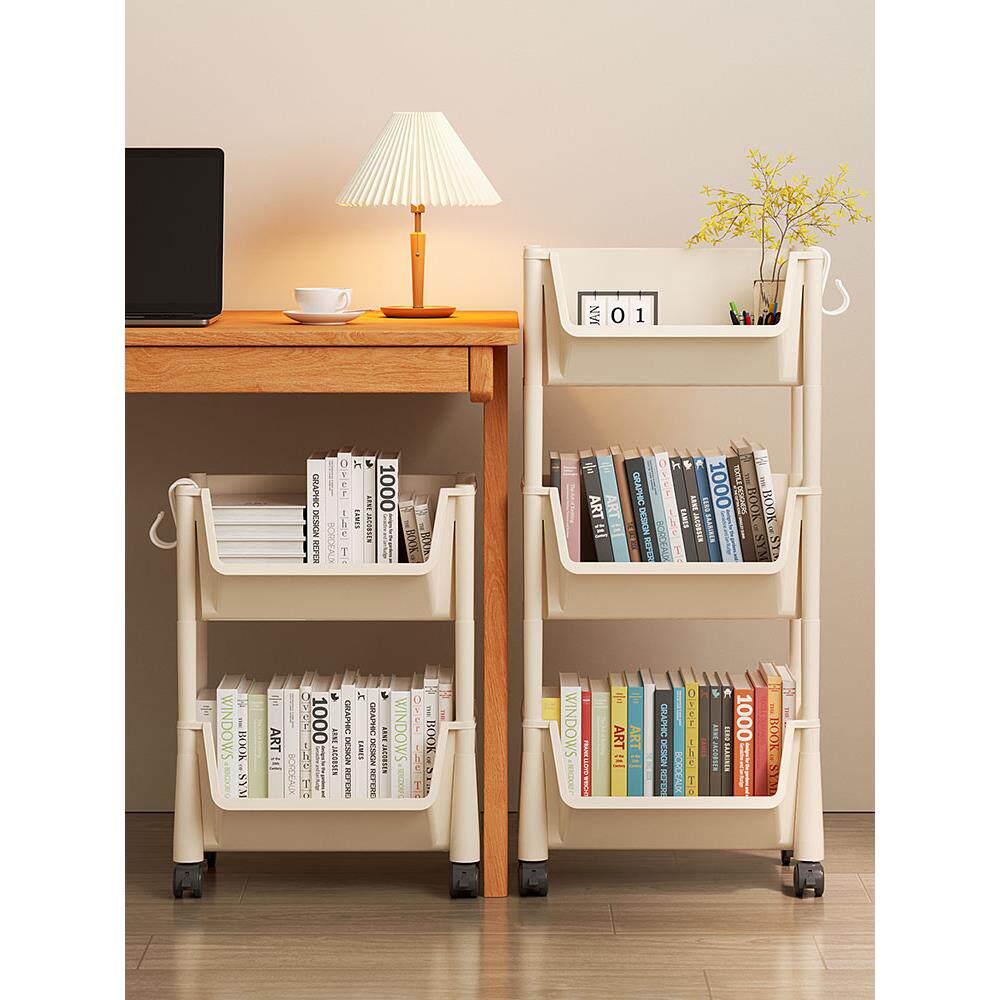 桌下书架置物架落地可移动宿舍收纳柜学生放书包教室书桌旁小书柜