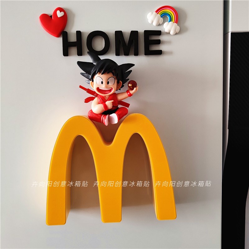 网红m灯冰箱贴磁贴麦门小夜灯睡觉大雄海贼王路飞摆件入户门装饰
