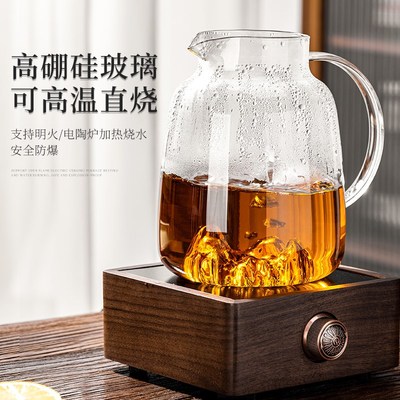 冷水壶玻璃耐高温家用大容量食品级高硼硅加厚储水泡茶果茶凉水杯