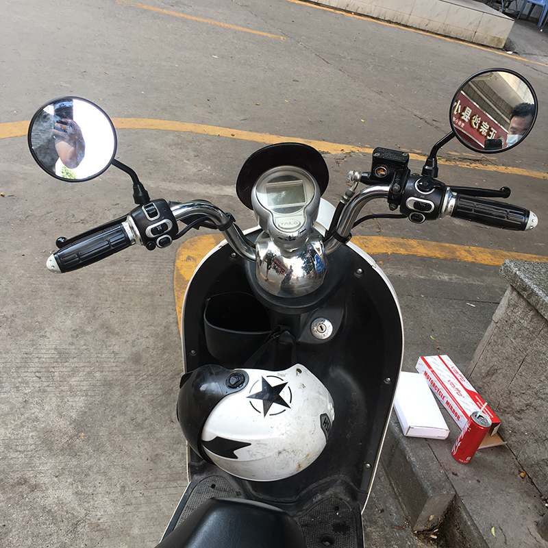 适用雅迪爱玛台铃小龟小牛极酷九号电动车通用后视镜反光镜小圆镜