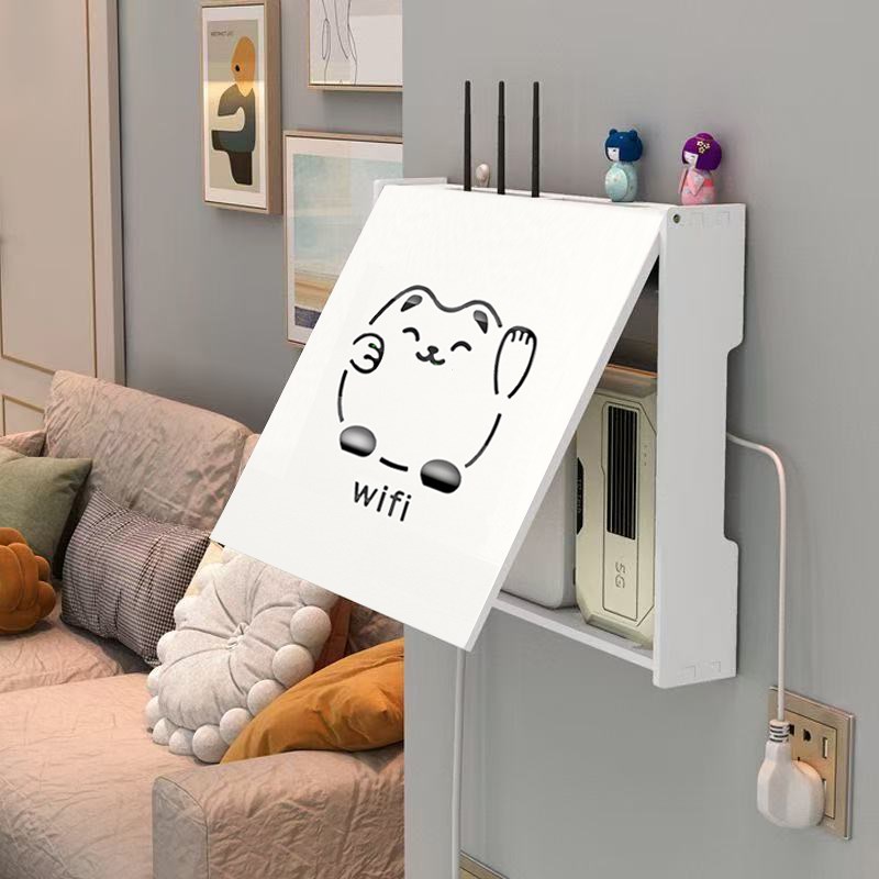 多媒体遮挡箱客厅无线路由器电表箱收纳盒壁挂免打孔装饰画集线盒