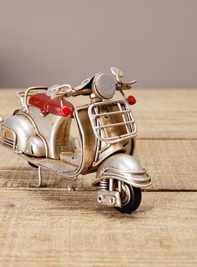 铁制工艺品小摩托车文艺摆件西餐厅咖啡馆奶茶店摆设创意软装饰品