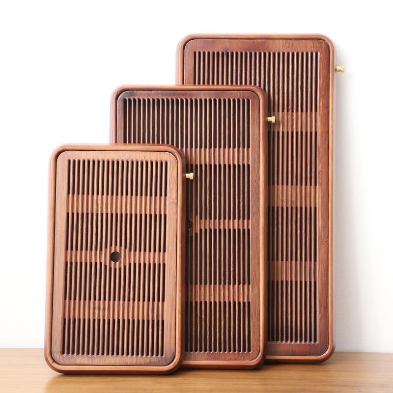 茶盘家用2024竹茶海茶台沥水储排水茶托盘简约干泡台茶具套装茶桌