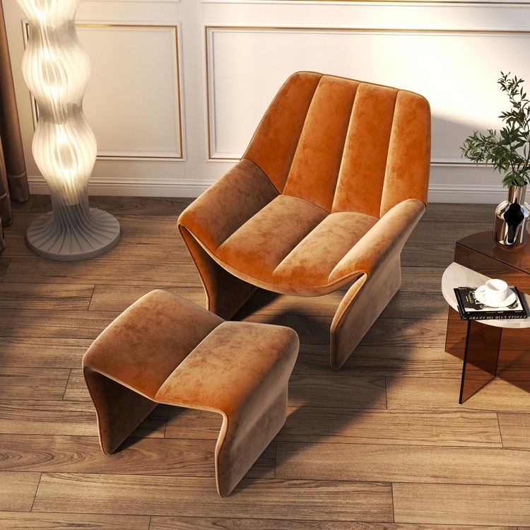 北欧轻奢单人沙发现代阳台客厅卧室休闲单椅创意设计师款沙发椅