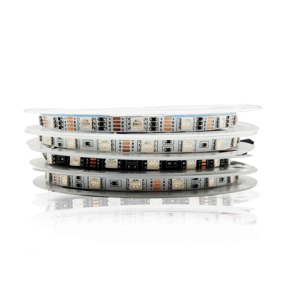 LED5050rgb灯带12v24v七彩全彩窄板6MM高亮60灯裸板5MM水晶字广告