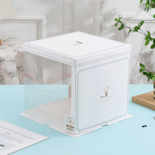 新款生日蛋糕盒6 8 10寸12蛋糕盒子包装盒半透明网红烘焙双层