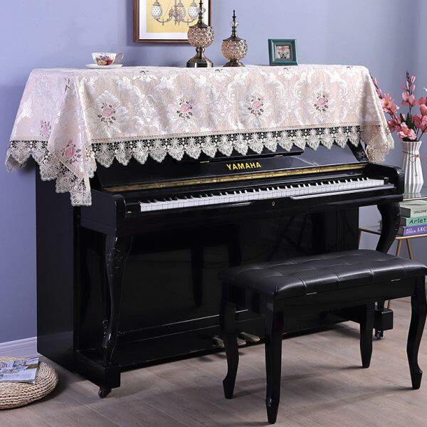 新款欧式奢华防尘钢琴罩半罩电钢琴巾防尘盖布防潮简约布艺钢琴套