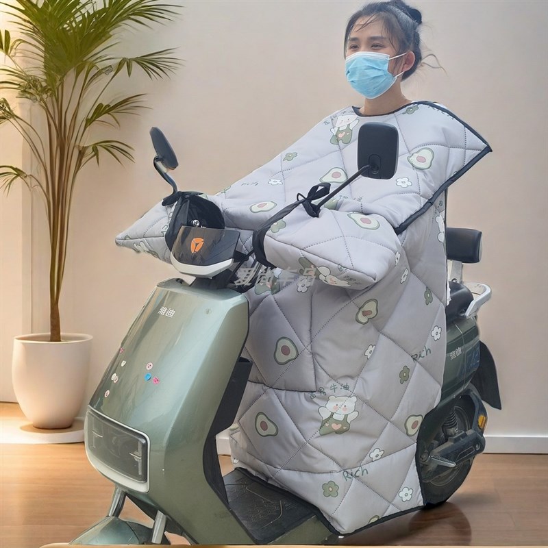 电动车挡风被冬季加绒加厚电瓶车防寒保暖防水摩托踏板Z车冬款连