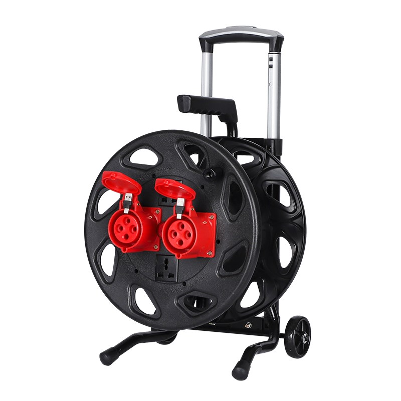 移动电缆盘380v三相四线拖线盘16a25a四脚插头绕卷电线轴滚大功率