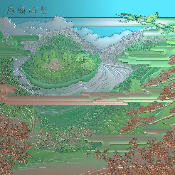 精雕图挂壁 正方形大背景山水 花鸟灰度图东阳木雕工艺品挂件挂屏