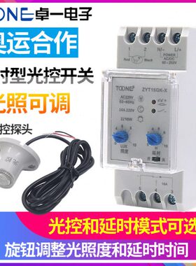卓一ZYT15GK-X智能光控开关全自动路灯光感延时控制器220V含探头