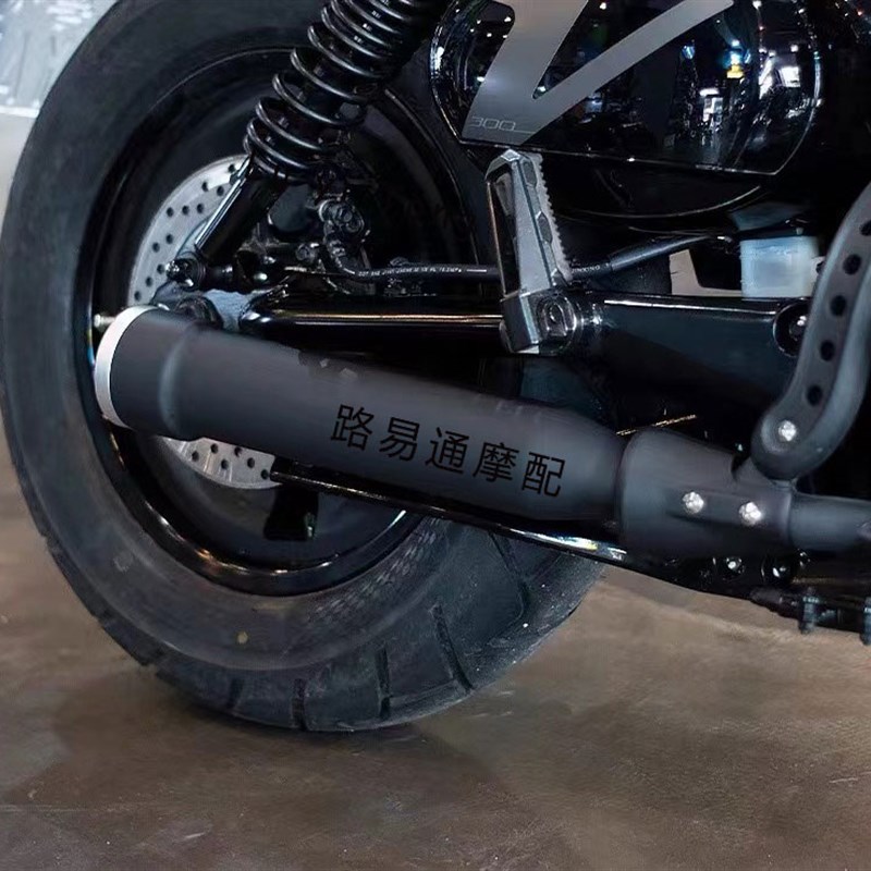 轻骑大韩GV300s改装直上马蹄声消音器消声器排气管尾段