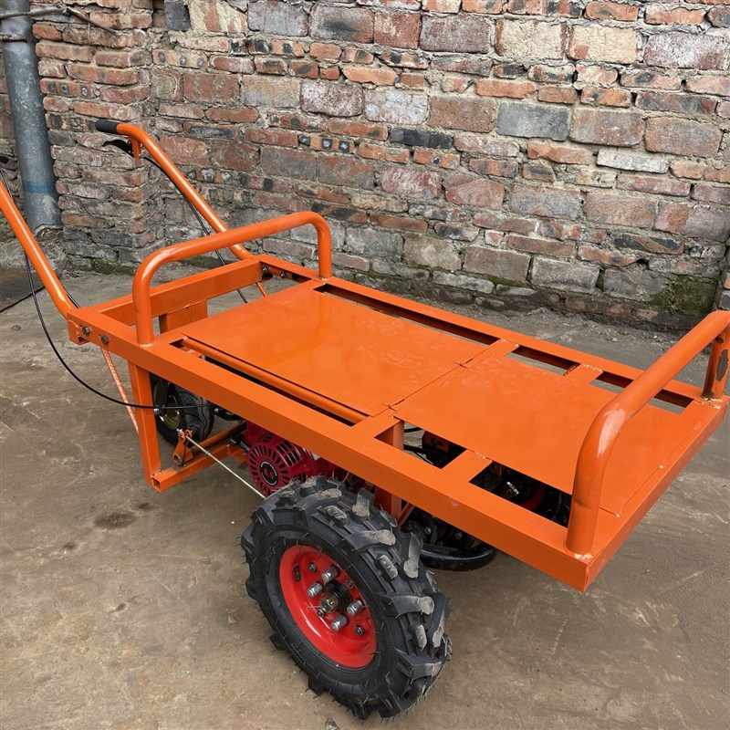 汽油电动平板车三轮车果园鸡公车工地手推车山地农用独轮车爬山虎