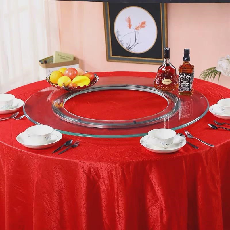 钢化玻璃火锅转盘餐桌圆桌空心z旋转圆台面定做桌面开挖孔玻璃转