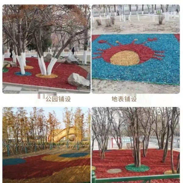 彩色树皮有机覆盖物 园林绿化公园景区树穴介质覆盖 花坛树池覆盖